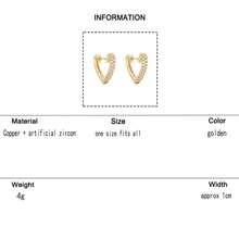 2 đôi bông tai hình trái tim đính đá Cubic Zirconia bằng đồng, phong cách Pháp nhẹ nhàng, phụ kiện đi làm hàng ngày, quà tặng Ngày Valentine cho bạn gái, bông tai thiết kế cao cấp độc đáo, quà tặng cho bạn thân. - hình trái tim - Xem 7