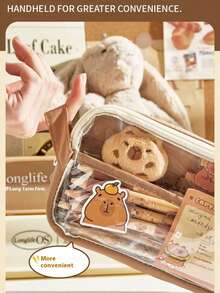 Bộ 7 hộp bút hình chuột lang nước/hải ly dễ thương có khóa - Túi vải bố Kawaii tinh tế - Hộp đựng văn phòng phẩm trong suốt có nhiều ngăn - Bao gồm ghim cài, đồ trang trí và sổ tay. - Hộp đựng bút chì Kapibala cầm tay - Xem 12