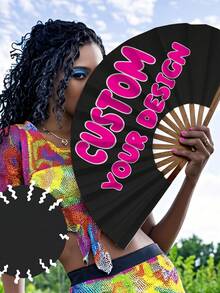 5/10/20PC Personalized Custom Name Folding Fan,, Vintage Aesthetic Dance Accessory For Summer Party, Unique Bridal Shower & Wedding Favor Gift, - Multicolor - View 7