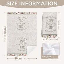 MEMNUN 2入組復古花卉蝴蝶Home Sweet Home文字圖案廚房毛巾 40*60cm/45*70cm 柔軟超細纖維材質 洗碗布 刷鍋布 手巾 廚房浴室日常家居裝飾 適合廚房與餐廳裝飾 全季節適用 - 彩色 - 查看 4
