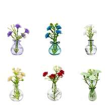 10-Pack Magnetic Mini Glass Vases Set With 30+ Flowers - Strong Magnet Decor For Fridge, Locker And Office - Small For Mom And Women - one-size - View 1