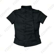 Top corto gótico Harajuku Y2K para mujer, camiseta informal ajustada a rayas con lazo de encaje y diseño de botones, ropa de calle elegante a la moda - Negro4 - Ver 6