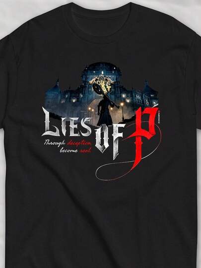 Lies Of P Custom T-Shirt "Through Deception"| Unique, Limited Design 100% Cotton Black T Shirt Unisex