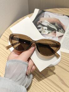 1 PC Women's Retro Cat Eye Fashion Glasses Solid Color Polycarbonate Frame Soft Tinted Lenses Lightweight Snug Fit Suitable For Daily Commute With Glasses Box - Nhiều màu - Xem 3