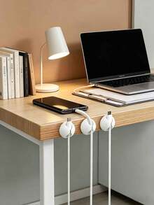 3 kẹp giữ dây cáp để bàn, kẹp tai nghe và cáp sạc, kẹp dây đơn cổng. - trắng - Xem 9