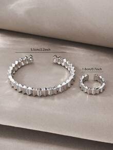 Silver Bracelet, Versatile Copper Inlaid Zirconia, Suitable For Daily, Gatherings, Dates, Enhances Elegance - Silver - View 4
