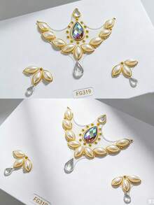 1 pieza Joya facial autoadhesiva - Gemas de cristal de lujo con forma de gota de agua, esencial para salidas diarias, festivales y fiestas temáticas en primavera/verano - Multicolor - Ver 9