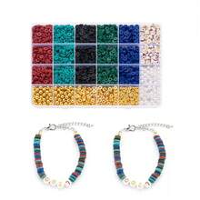 1840pcs 6-Set Polymer Clay Disc Beads Kit, Solid Color Flat Round Clay Slices With Spacer Beads, Assorted Color Palettes Loose Beads, Bulk Preppy Beading Supplies For Friendship Bracelet Necklace Earring Making, Daily Stackable Jewelry & Handmade DIY Craft Projects - A - View 11