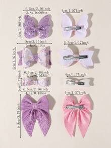 5pcs Glitter Butterfly & Floral Fabric Hair Clips, Soft & Hair-Friendly Alligator Hair Clips - Mixed color - View 8