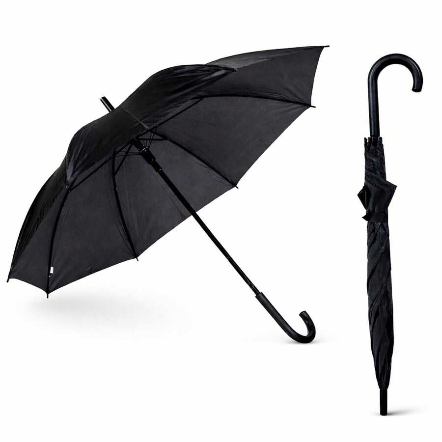 Paraguas Largo Automático con 8-10-16 Varillas Antiviento, Paraguas Grande Impermeable con Mango Curvo, Diseño Clásico y Elegante para Hombre y Mujer. - 8 Varillas - Ver 1