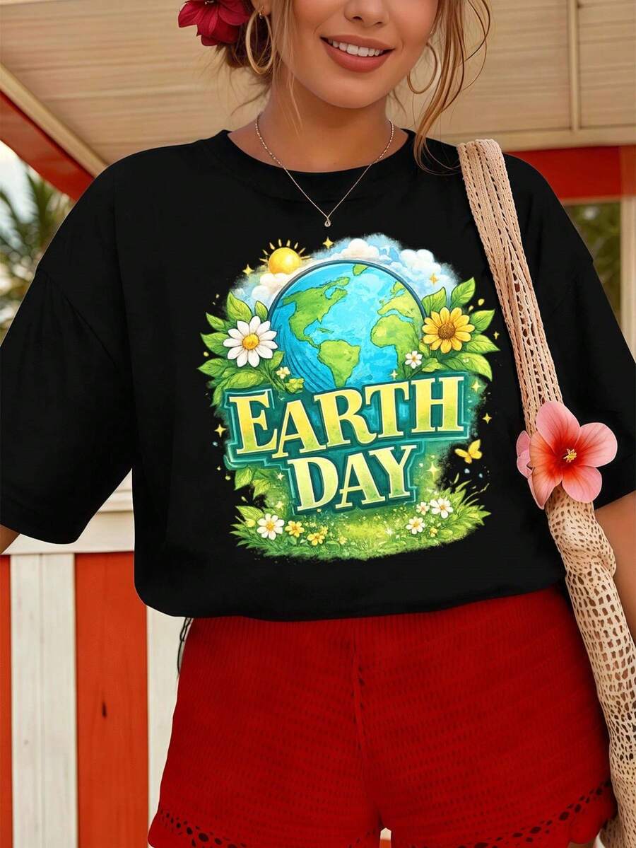 Dam-T-shirts - Svart - Visa 1