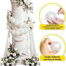 22pcs Pearl White Decorative Flower Wreath, White Faux Pearl Balls, White Artificial Pearls, Suitable For DIY Crafts, Home Decor, Staircase, Wedding, Christmas Tree, Wreaths, Party Decoration - View 10