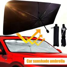 Autoscheiben Sonnenblende, Sommer Sonnenschutz Zubehör, blockiert Sonnenlicht vom Eindringen in das Fahrzeug, essentiell für Kühlung im Auto, hocheffektiver UV-Schutz und Wärmeisolierung, keine Installation erforderlich, Einknopf automatisches Öffnen und Schließen, stabile und dauerhafte Rippen, geeignet für alle Fahrzeugmodelle. - A - Übersicht 8