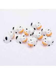 10pcs Mini Denim Resin Animal Figurines, Fairy Garden Micro Landscape DIY Craft - Multicolor - View 10