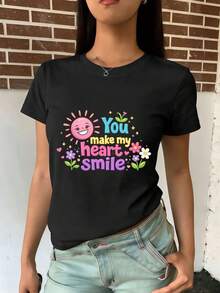 Dam-T-shirts - Svart - Visa 2