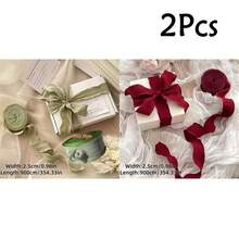 1Pc/2Pcs 2.5cm Pleated Flower Gift Cake Packaging And Decoration Ribbon, Ruched Wavy Satin Fabric Ribbon, Gift Wrapping Cord, Floral Binding Tie, Gift Decoration Tie - Apricot - View 19