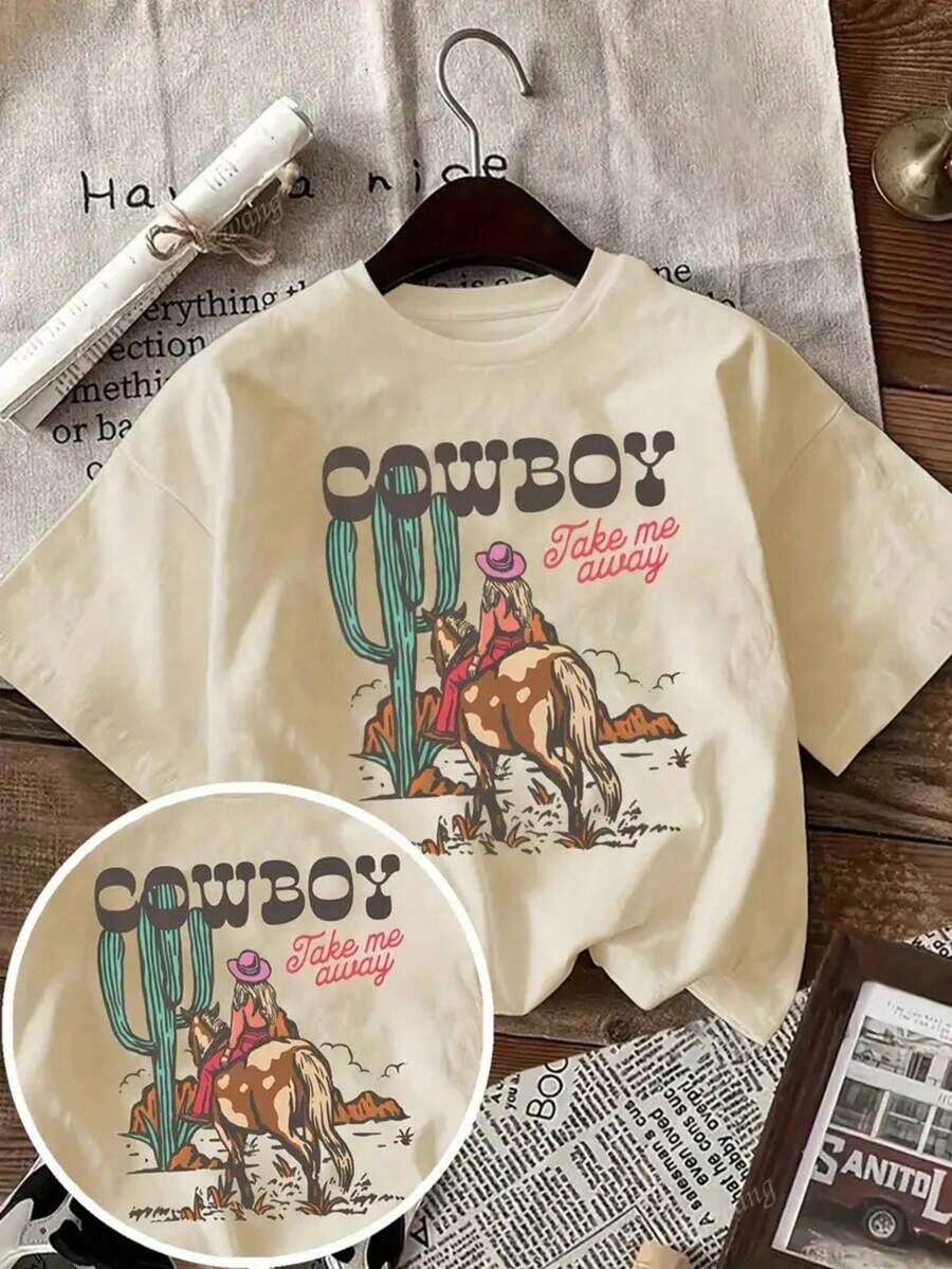 1 Animal Sexy Casual Dulce Fiesta Elegante Alta elasticidad Playa Noche de fiesta Vacaciones Deportivo Colegio Vacación Casa Oficina verano Estampado estilo western-Vintage Street Style Unisex Loose Cotton Short Sleeve Crew Neck T-Shirt - Blanco - Ver 1