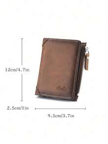 New Men's Short Zipper Wallet, Multi-Card Slots Large Capacity Card Holder Portable - Multicolor - View 5