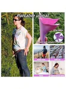 1pc Women's Portable Silicone Vertical Urination Funnel, Outdoor Emergency Urination Tool, Reusable Female Standing Urination Device - Multicolor - View 3