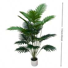 1/2 株大型人造棕榈叶植物，北欧风格，枝繁叶茂，简约设计，外观自然，无需维护，常绿，适用于家居客厅、酒店大堂、办公室绿植、婚礼装饰、派对入口、窗台花园 - 不含花盆 - 綠色 - 查看 10