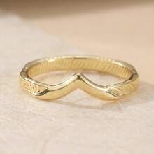 2pcs/Set Vintage Handmade Hollow Carved Copper Rings, Elegant & Versatile Rings For Women, Suitable For Daily Wear And Festivals - Gold - View 3