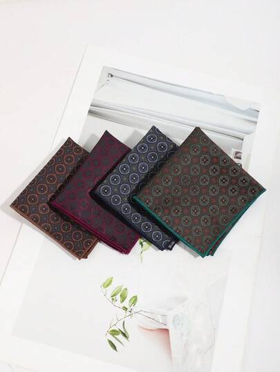 1 chiếc khăn tay vuông bỏ túi họa tiết hoa kim cương thời trang dành cho nam, đa năng dùng được hàng ngày, dự tiệc, công sở.