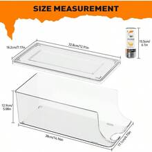 2 Pack Skinny Can Organizer For Refrigerator, Stackable Tall Skinny Soda Pop Can Holder Dispenser With Lid For Fridge Pantry Rack Freezer, Clear Plastic Storage Bins-Holds 12 Slim Cans Each - View 6