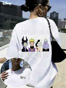 Disney Cartoon Retro Character Collection Double-Sided Printed T-Shirt, Suitable For Daily Wear, Easy To Wear In Summer, Micro-Elastic, Soft Round Neck Casual Daily Coat, Round Neck Summer Sweatshirt, For Both Men And Women, Holiday Gifts.--Disneys Disneyland Paris The Magic Kingdom Disneyesque The House Of Mouse Mickey Mouse Empire Modest Summer Outfits Take That T Shirt Summer Coord Tops For Women Summer Summer Clothes Women Summer Clothes Summer Tops Summer Tops Women Summer Co Ord Summer Top Summer Outfits White Top Black Top Holiday Outfits For Women  Tops For Women Summer Holiday Gifts Valentine's Day Gifts Earth Day Gifts Oktoberfest Gifts Summer Bank Holiday Gifts - 白色 - 查看 1