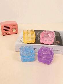 Juguete de cubo translúcido blando, juguete antiestrés, recuerdo de fiesta, regalo de cumpleaños, regalo festivo, juguete suave y lindo, blando - Multicolor - Ver 4