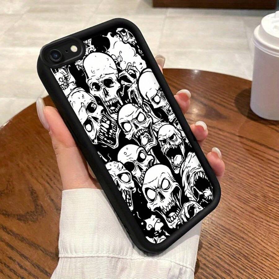 [24h Shipping From Mexico] For IPhone 6 Plus Mobile Phone Case Sky Eye Ladder Full Screen Skull Head Versatile Simple Graffiti Youthful Korean Casual Niche Collision-Free Unique Fashion High Quality Interesting Elegant Creative Anime Japanese Air Cushion Protection For Girls Cute Durable Soft Cartoon Funny Dustproof High Quality Cool Personality Cute Popular Vitality Playful Shock Absorption Textured Style Ins Cute Modern Exquisite New Design Gift Dirt Resistant Lightweight And Non-Slip - 白色 - 查看 1