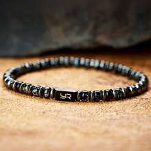 YOUNG&RICH YOUNG & RICH Nightfall Black Glass Beaded Bracelet - Black - View 7