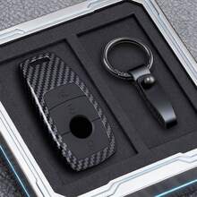适用于 A、C、E、S、G 级 W177、W205、W213、X167、W222、CLA、GLE、GLB、GLS、AMG、迈巴赫的 ABS 碳纤维风格汽车钥匙壳保护套 - A款 - 查看 9