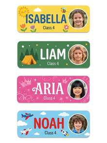30-120pcs Customized Photo Name Stickers, Personalized Cartoon Bottle Labels, School-Backing Stationery Stickers, Name Tags For Preventing Loss - Model 5 - View 8