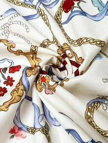 Bộ áo sơ mi kẻ sọc dáng rộng in họa tiết dành cho nữ, quần short cạp chun, trang phục thường ngày mùa hè, phong cách đi biển thanh lịch. - Nhiều màu - Xem 4