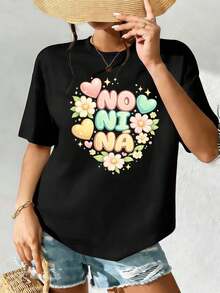 Dam-T-shirts - Svart - Visa 2