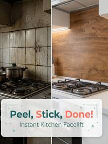 1Roll Rustic Wood Grain Self Adhesive Wallpaper Waterproof Peel And Stick Removable Contact Paper, Vintage Wooden Texture Wall Sticker Anti-Scratch Moistureproof Easy To Install, Perfect For Bedroom Living Room Cabinet Table Door Furniture Renovation Home Indoor Decoration - Brown - View 7