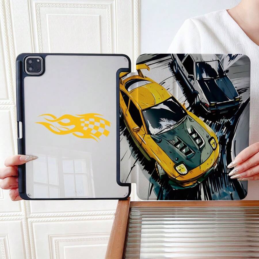 1 chiếc ốp lưng máy tính bảng phong cách Anime màu vàng in hình xe thể thao, tương thích với iPad 11/A16/10th/Air4/5/6/Pro 12.9/2024/2025/2020/2021/2022/2023/10.2/10.9/Mini7, ốp lưng cho Galaxy Tab A8/A9 Plus/S6 Lite/S7/S9FE PLUS/S10 Plus, ốp lưng cho 5/5pro/6/6pro/7/7pro/6s Pro, tương thích với Matepad. - Nhiều màu - Xem 1