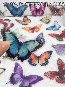 50pcs Exquisite Butterfly Stickers, Aesthetic Graffiti Stickers, DIY Notebook, Luggage, Diary, Stationery, Refrigerator, Gift For Women - Multicolor - View 10