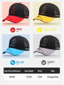 HISTAR Nuevo gorro anti-UV con diseño de red transpirable y circunferencia ajustable, gorra de pesca - Rojo - Ver 6