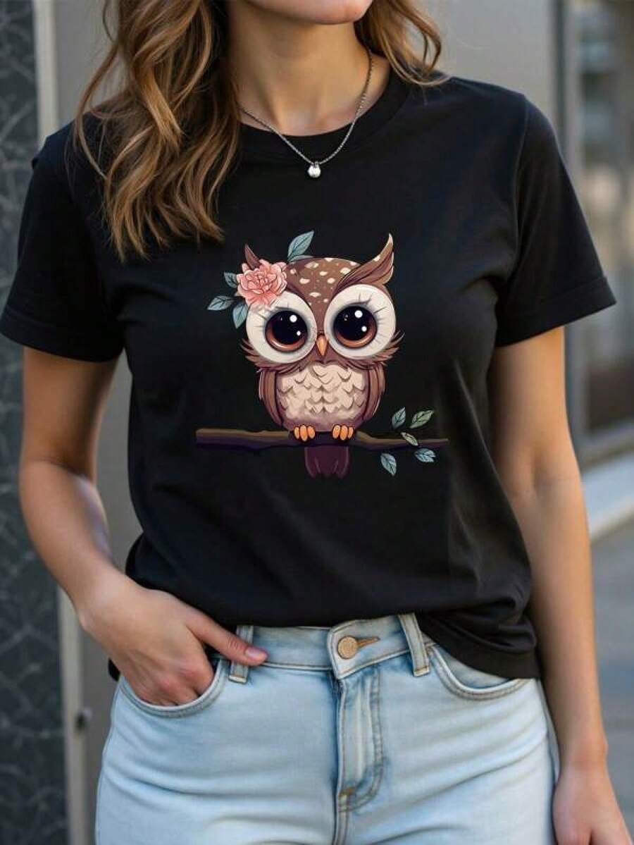 1 pieza de camiseta unisex de manga corta y cuello redondo, holgada, de 180 g, diseñada por artistas de Y2K en el estilo Bababask, hecha de 100% algodón puro.Son informales y versátiles, adecuados para ropa urbana, salidas diarias, campamentos, conciertos, eventos de hip-hop, rock y rap, y presentan diseños inspirados en celebridades.Ideal para festivales, otoño y uso durante todo el año. - Negro - Ver 1