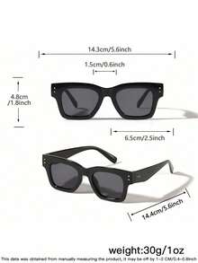1 PC Men's Classic Casual Square Fashion Glasses Black Polycarbonate Frame With Soft Tinted Lenses Lightweight Snug Fit Suitable For Outdoor Commute With Glasses Box - Multicolor - View 11