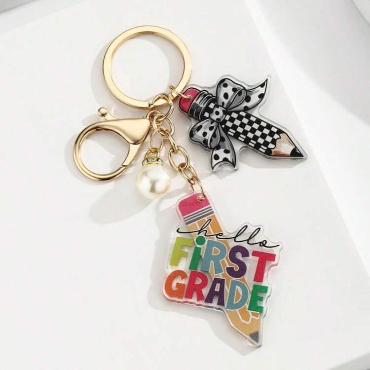 An Acrylic Tassel Keychain/Bag Charm With A Teacher Theme, Suitable For The Back-To-School Season, Is A Gift For Teacher's Day, Christmas, Mother's Day, Father's Day, Graduation Ceremonies, And For Teachers - Multicolor - View 13