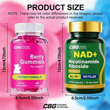 Bum Support Gummies For Women, NAD+ Supplement ,BBL Vitamin A, Vitamin C, Vitamin E, Vitamin B-6, Resveratrol, Chaste Tree Berry Extract, Vitamins And Supplements, Easy To Chew, Ideal Gift, Local Warehouse, Trusted Formula, Packaging May Vary - Perfect Pink Gummies+Top NAD - 查看 6