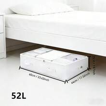 1个/2个/3个装白色加厚波西米亚风长方形多功能收纳袋，可折叠毛衣搬家整理袋，独特封口设计，适用于衣柜、床底、衣橱、搬家、小空间 - 查看 9