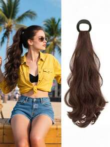Dây buộc tóc xoăn gợn sóng 18 inch dành cho nữ, dùng hàng ngày, chất liệu tự nhiên, dây chun co giãn, dùng cho tóc xoăn, buộc tóc đuôi ngựa, phụ kiện tóc, đồ dùng cần thiết khi đi du lịch, dây buộc tóc. - Nhiều màu - Xem 10