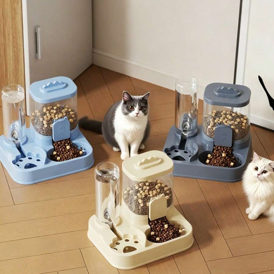 自动猫咪饮水器，循环饮水碗，无需用电，适用于猫狗 - 餵食餵水隨機顏色 - 查看 1