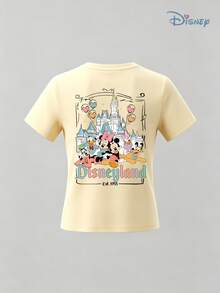 Boys' Disneyland 1955 Retro Castle & Friends Graphic T-Shirt, Kids Vintage Theme Park Tee, Soft Breathable Casual Top For Boys, Ideal For Disney Trips, School, Family Vacations, Birthday Parties & Outdoor Activities - 杏色 - 查看 2
