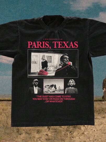 1984 Movie Tee Shirt, Wim Wenders T-Shirt, Black Classic Tee Gildan 5000, Streetwear, Harry Dean Stanton 100% Cotton Black T Shirt Unisex