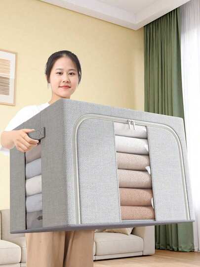 Large-Capacity Sorting Box, Folding Clothes, Bedding Storage Box, Household Waterproof And Moisture-Proof Wardrobe Storage Box Bedroom Accessories-Spacious Dust-Proof Clothing Bedding Sorting Box, Efficient Management Of Family And Dormitory Space, Can Store Dresses, Pants, Shoes, Jeans, Boots, Skirts, Etc.Suitable For Bedroom, Storage, Home Storage Box With Cover,Home Storage Box With Cover