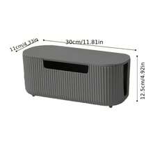 Management Box Set, A Management Used To Hide Power Strip Cables, Wire Storage Box, Organizer Made Of ABS Material, Includes Clips And Sleeves, Suitable Home And Office Use. - Dark Grey - View 7